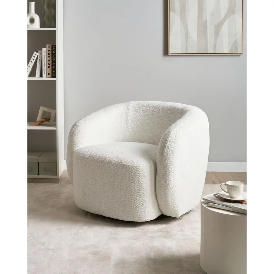 TORE - Draaifauteuil - Off-white - Polyester