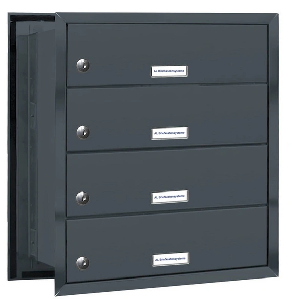 Briefkasten, Parteien: 4, Mauerdurchwurf, BxHxT: 38,5 x 46 x 48,0 cm