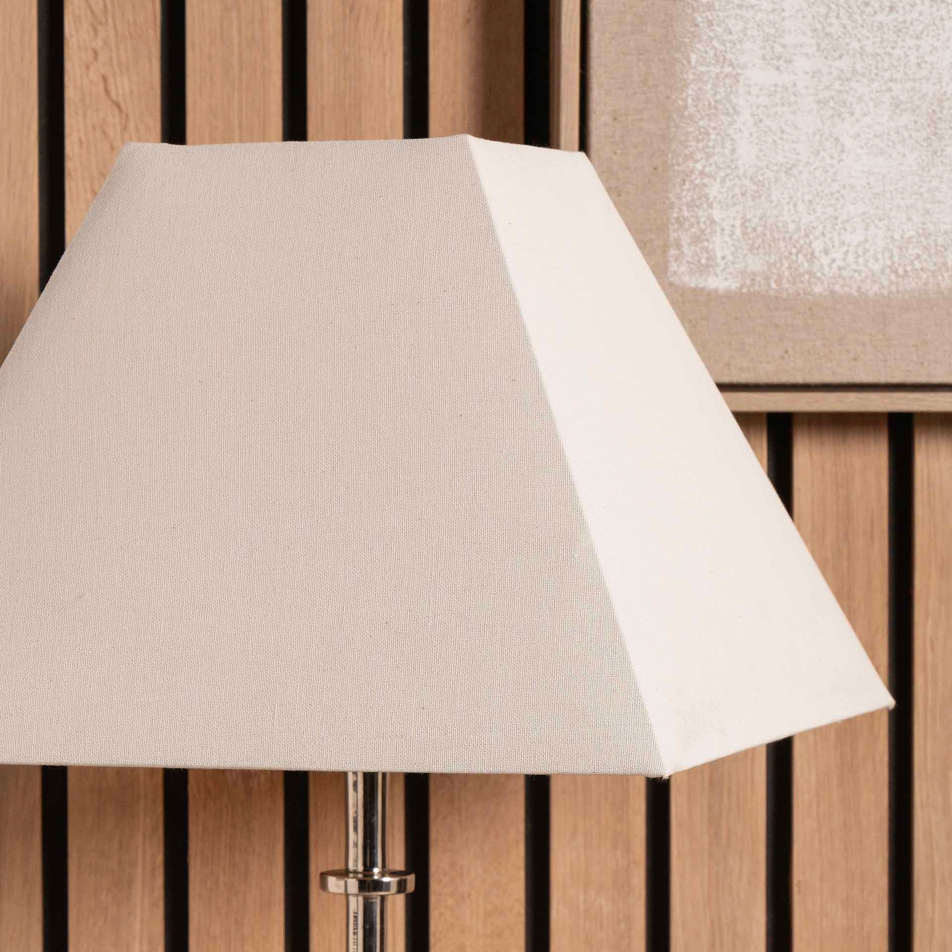 Ruma Pyramid White Cotton Tapered Square Lamp Shade for Table Lamps