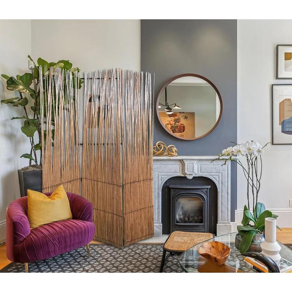 Three Panel Natural Willow Room Divider Screen