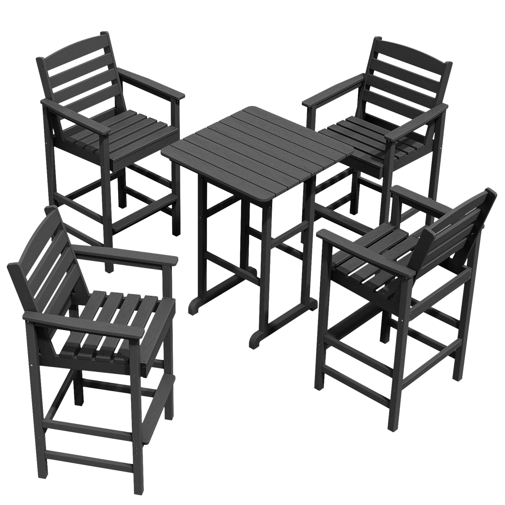 Plastic Tall adirondack Chair Set Of 5-Piece Patio Conversation Set
