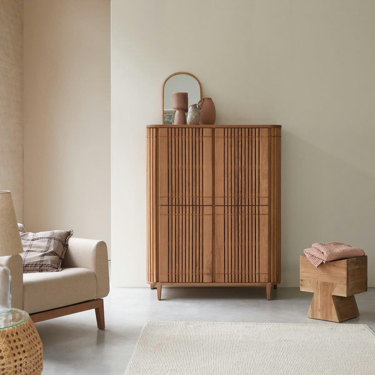 KOPPAR - Armoire de rangement en chêne massif