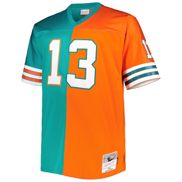 Dan Marino Miami Dolphins Big & Tall Split Legacy Retired Player Replica Jersey - Aqua/Orange
