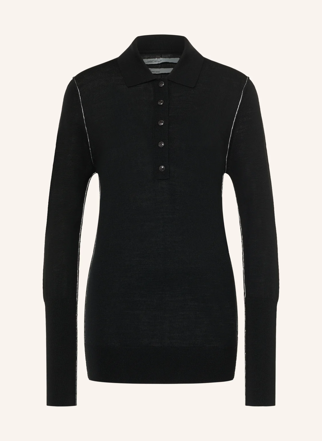 ALLSAINTS Strick-Poloshirt MARTEL aus Merinowolle