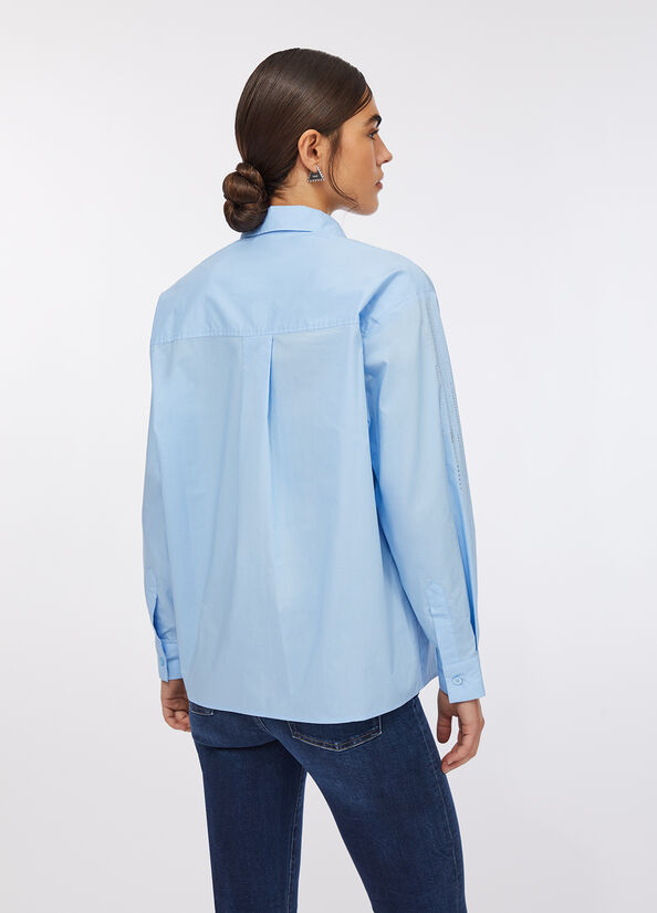 Camicia in cotone con strass