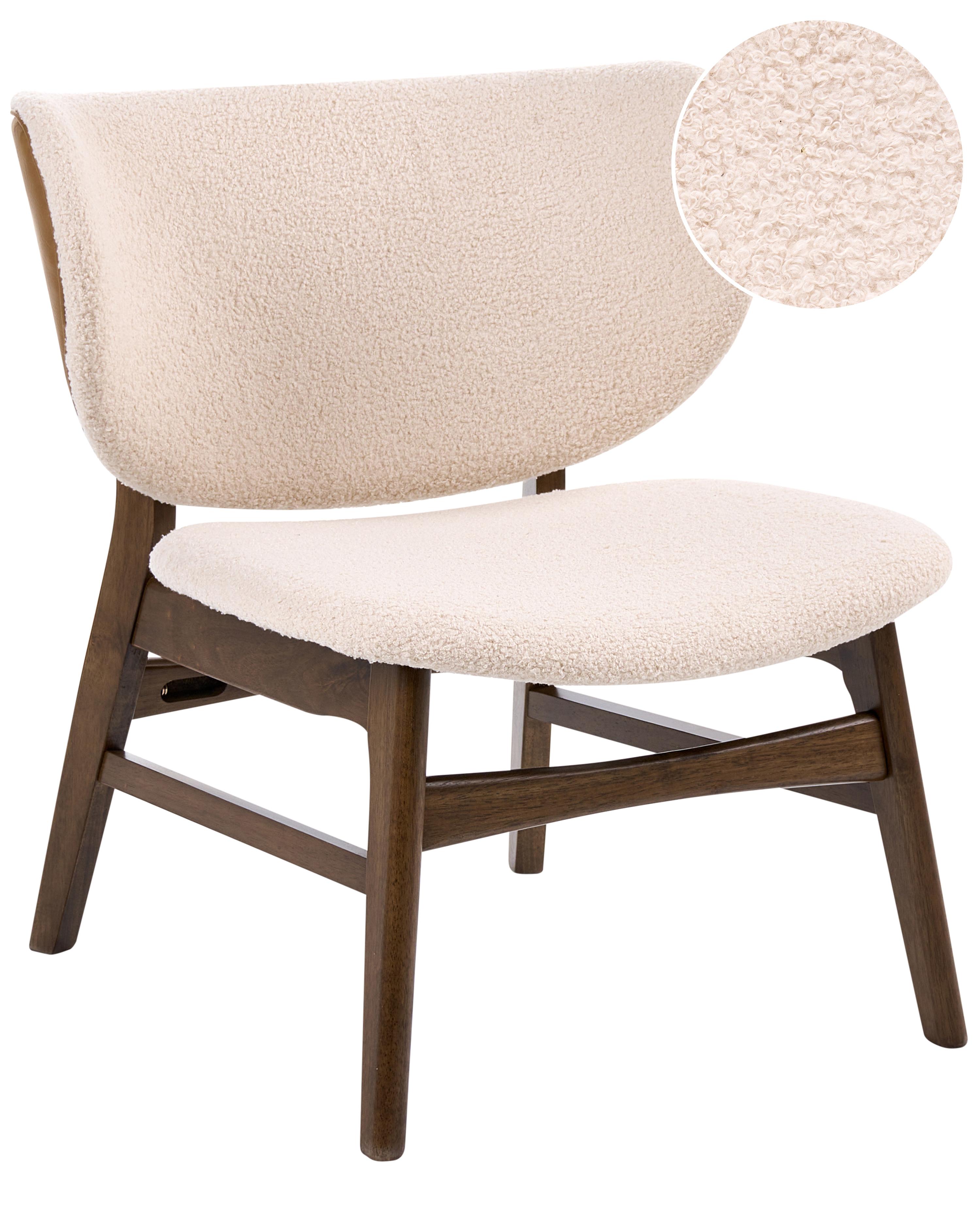 Set of 2 Dining Chairs DAY Boucle Dark Brown/ Beige