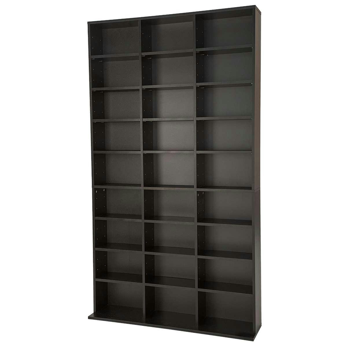 - Étagères de rangement ajustables effet bois noir