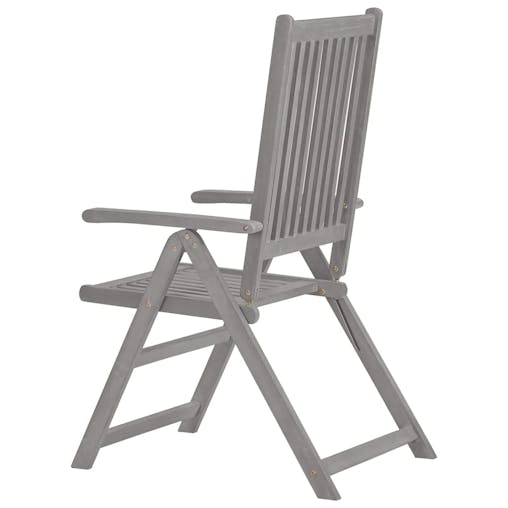 NNEVL Garden Reclining Chairs 8 pcs Grey Solid Wood Acacia