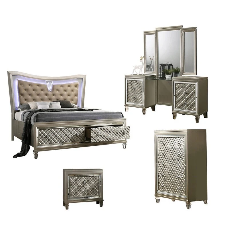 Best Quality Venetian Vanity 4-Piece Bedroom Set