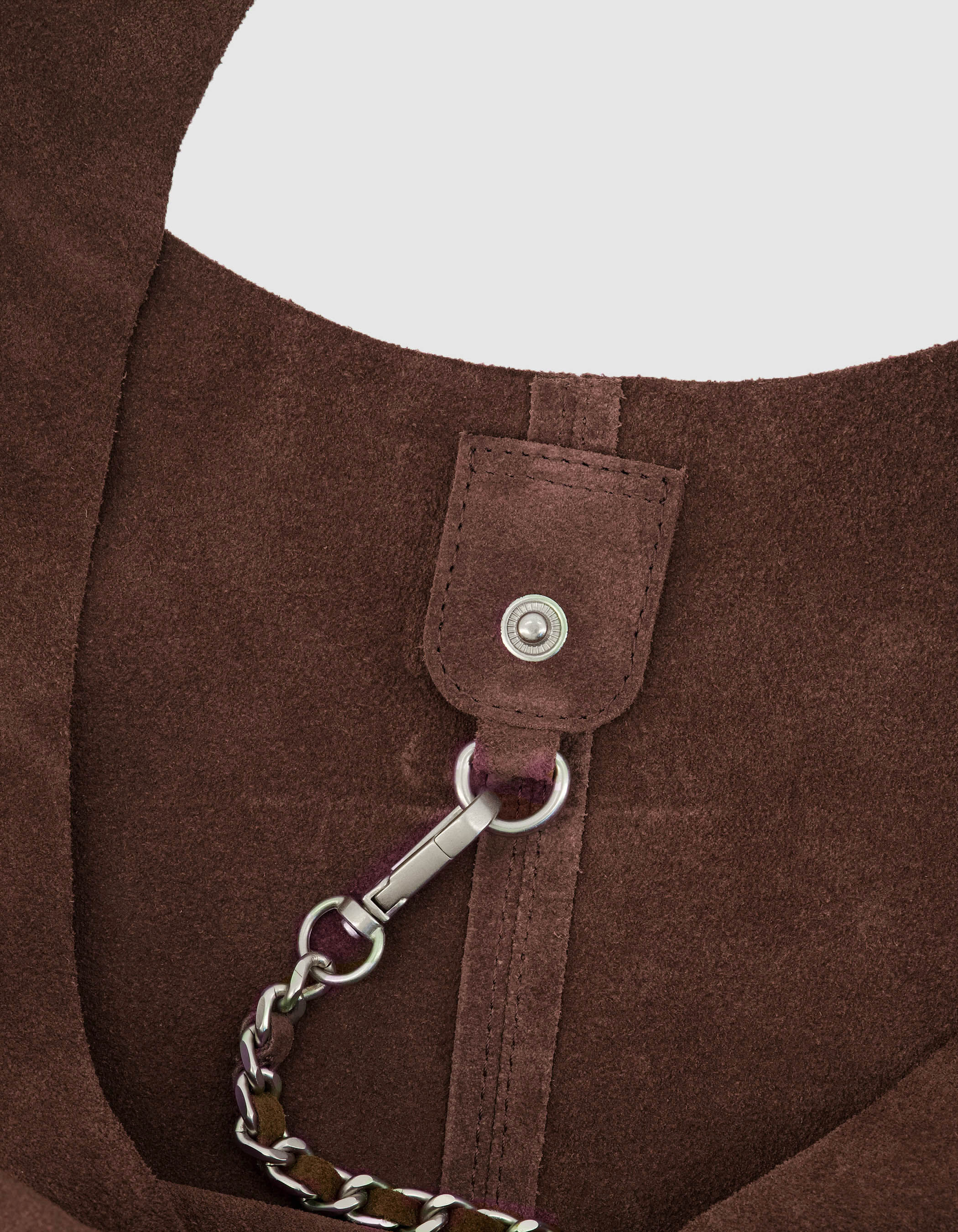 Sac Hobo vert cuir velours souple Femme