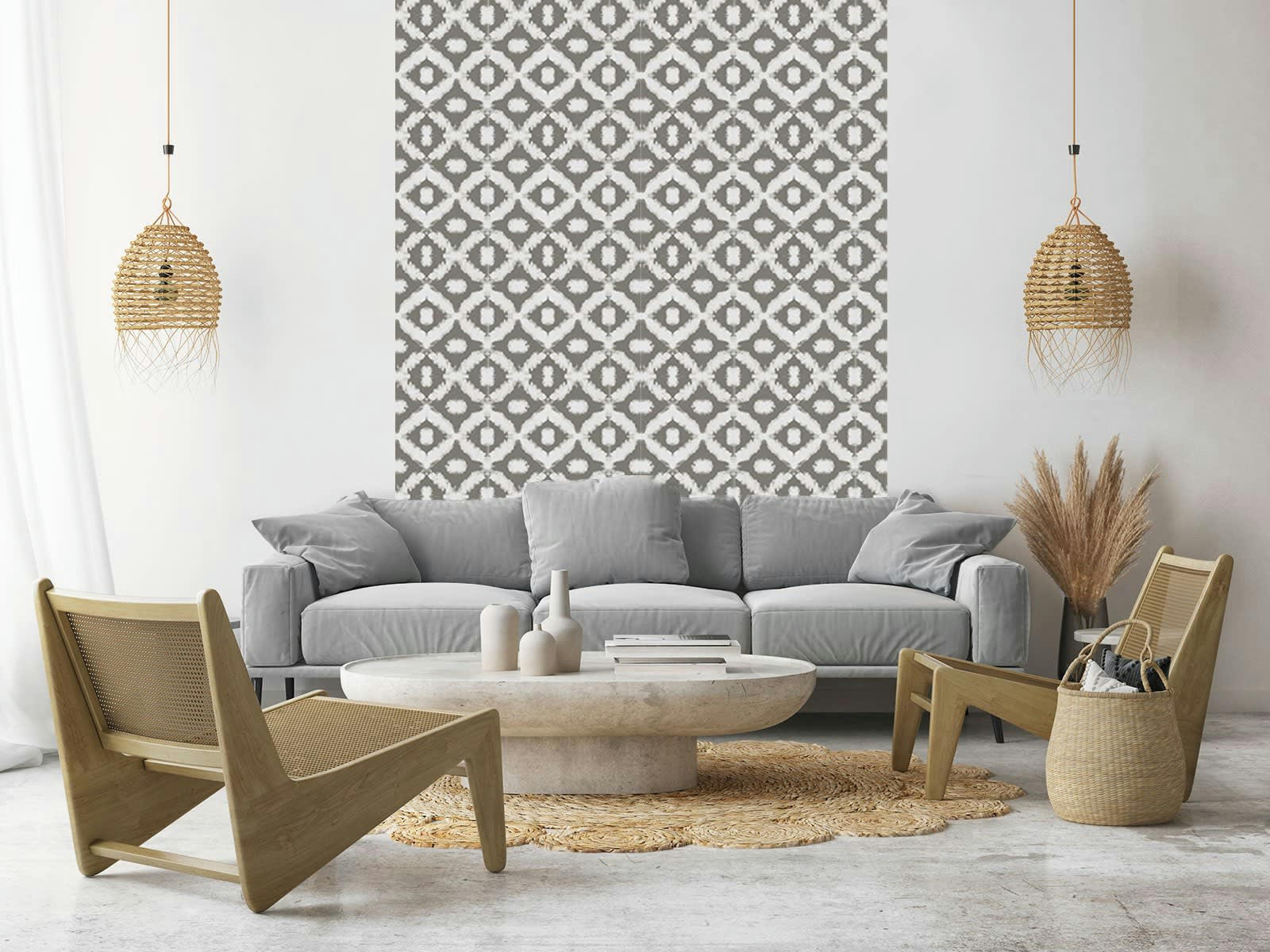 - Papier peint adhésif Shibori gris taupe 60cmx2m50