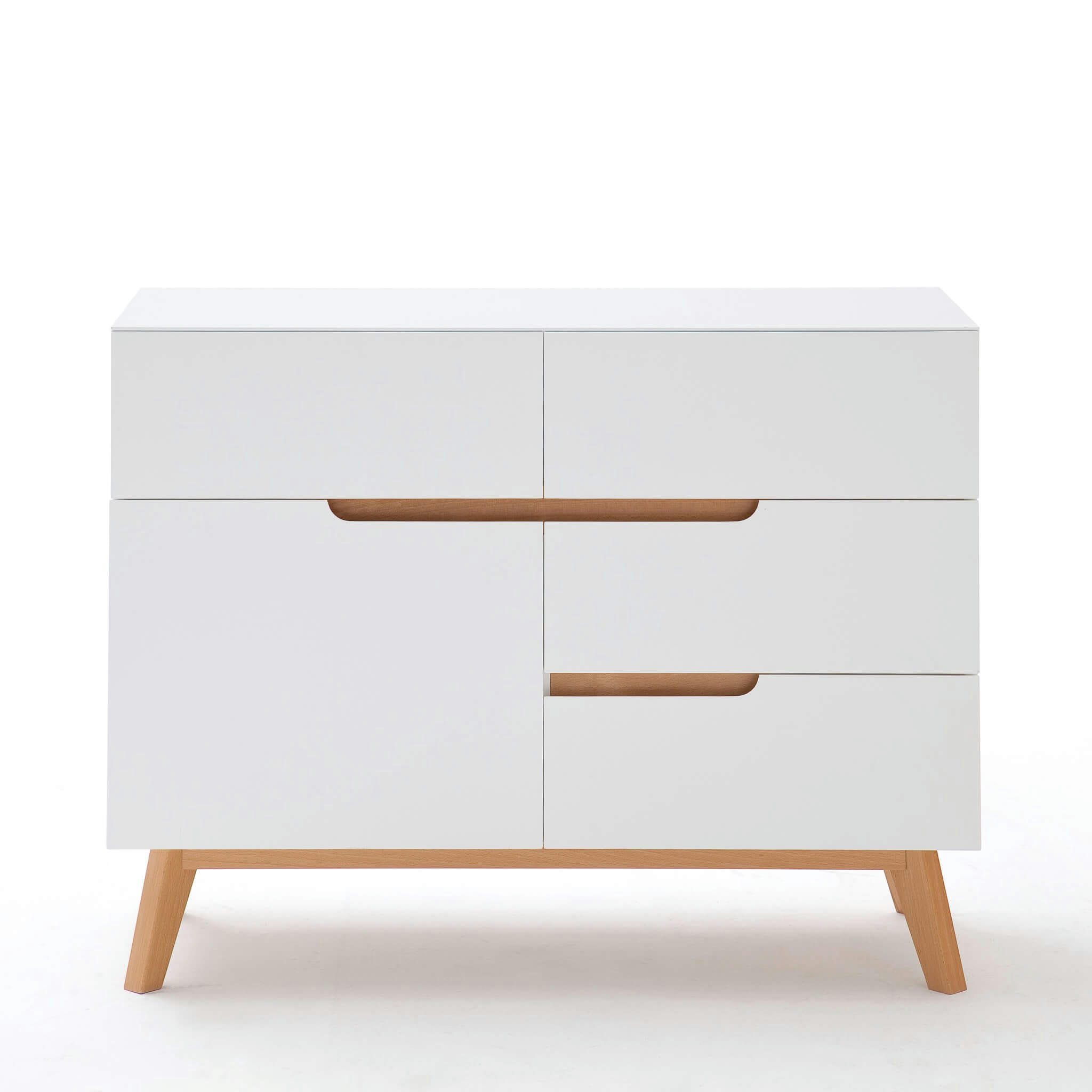 - Commode 4 tiroirs 1 porte blanc
