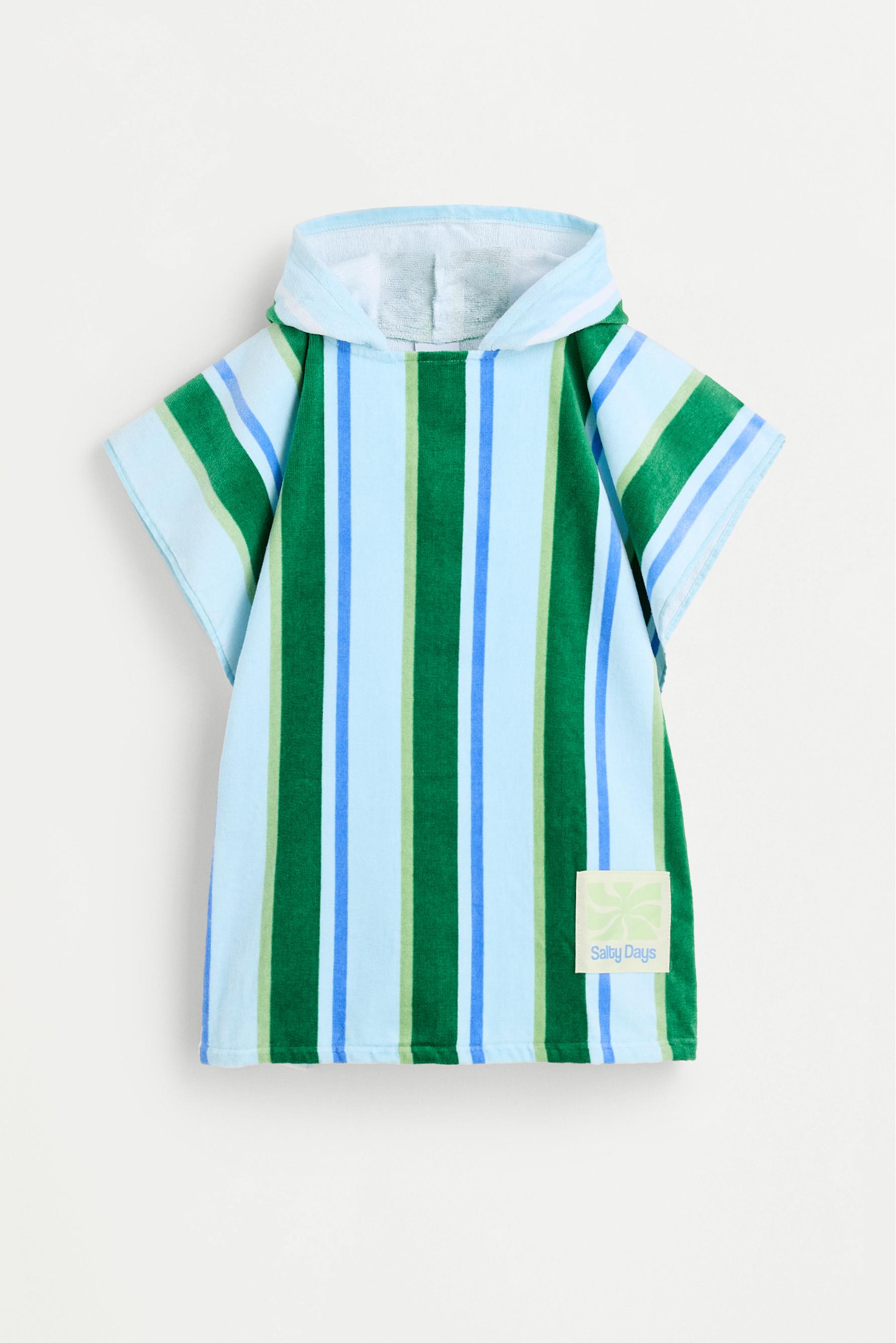 Niños | Poncho toalla rayas verdes