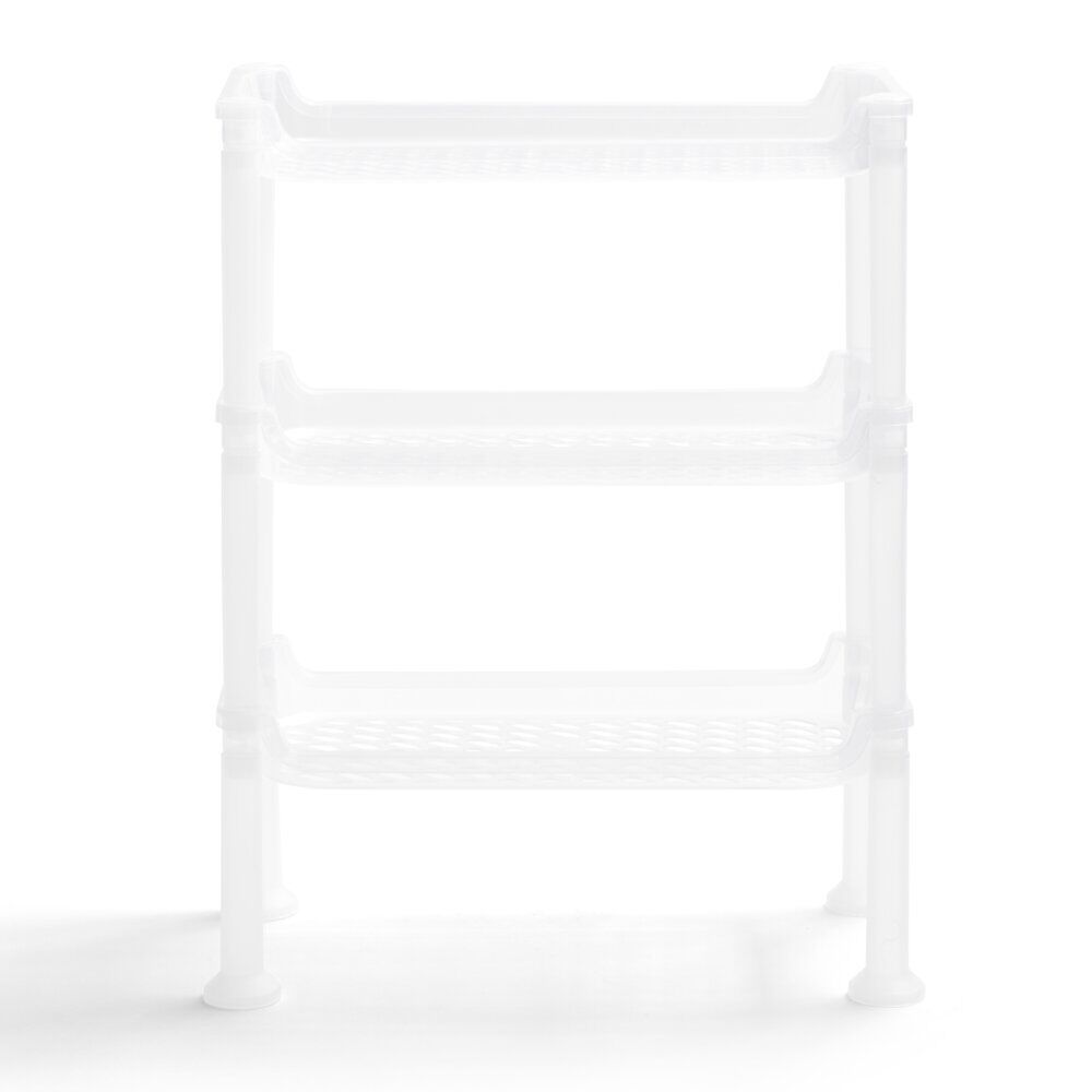 étagère à poser 3 niveaux plastique transparent 32,5x18xH.33,5cm