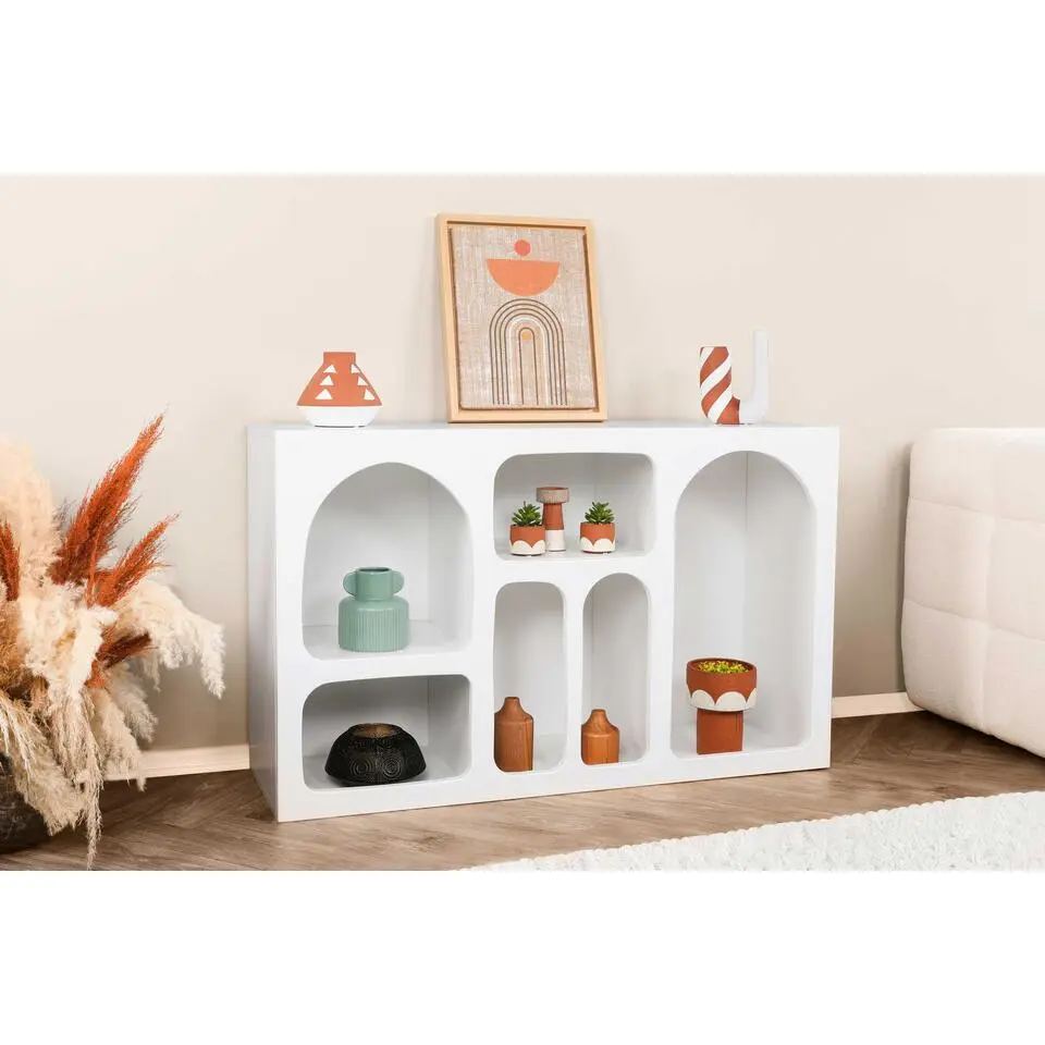 Dressoir Liva - 120x37x74cm - 6 vakken - wit