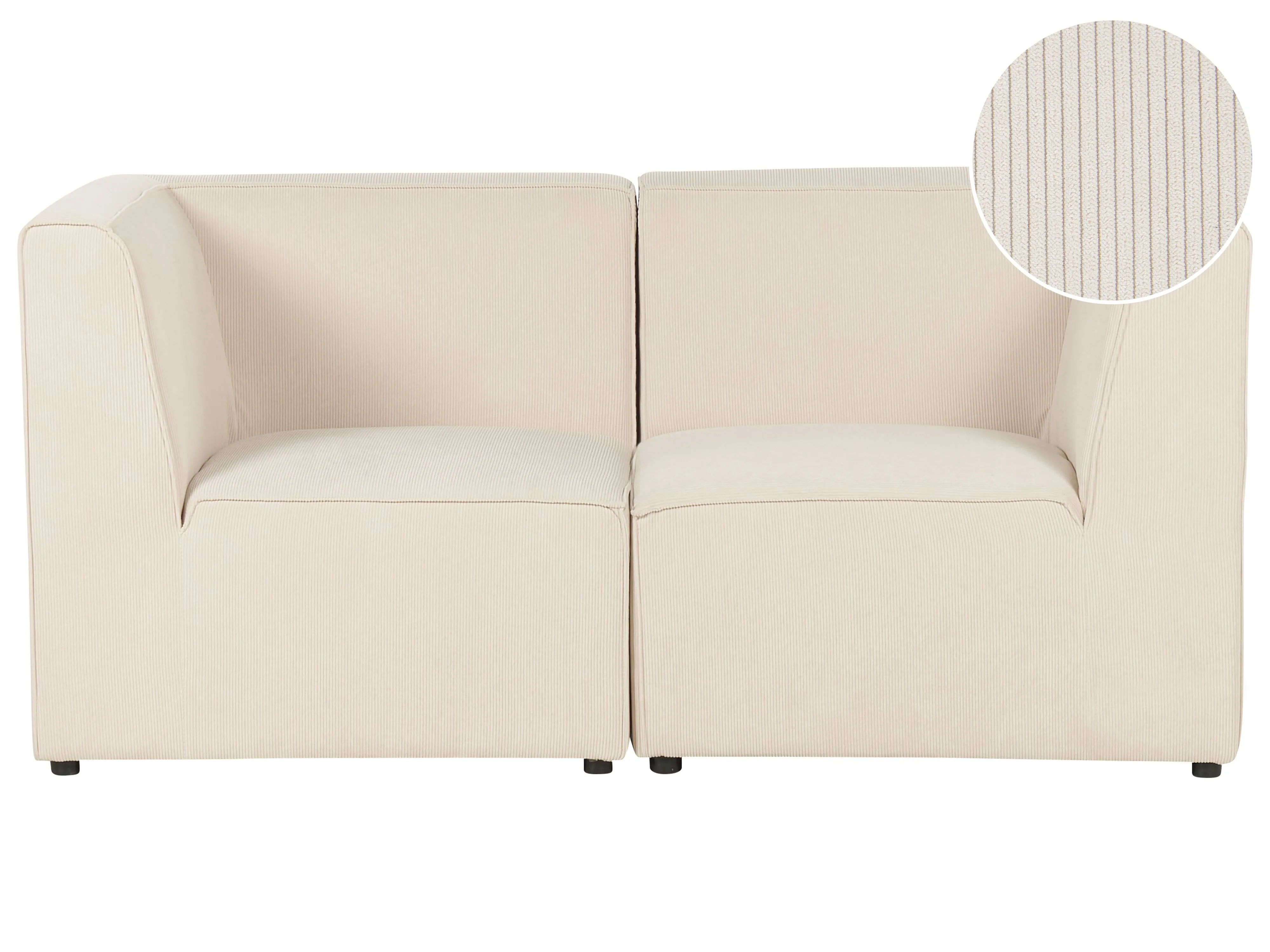 Modular Sofa 2 Seater LEMVIG Corduroy Light Beige