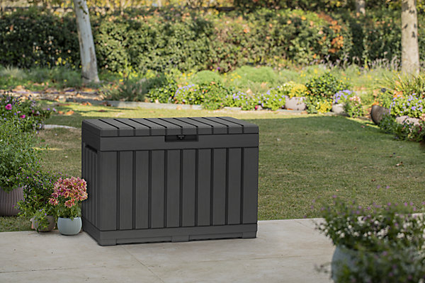 Coffre de rangement en résine Kentwood coloris gris anthracite 190L Keter