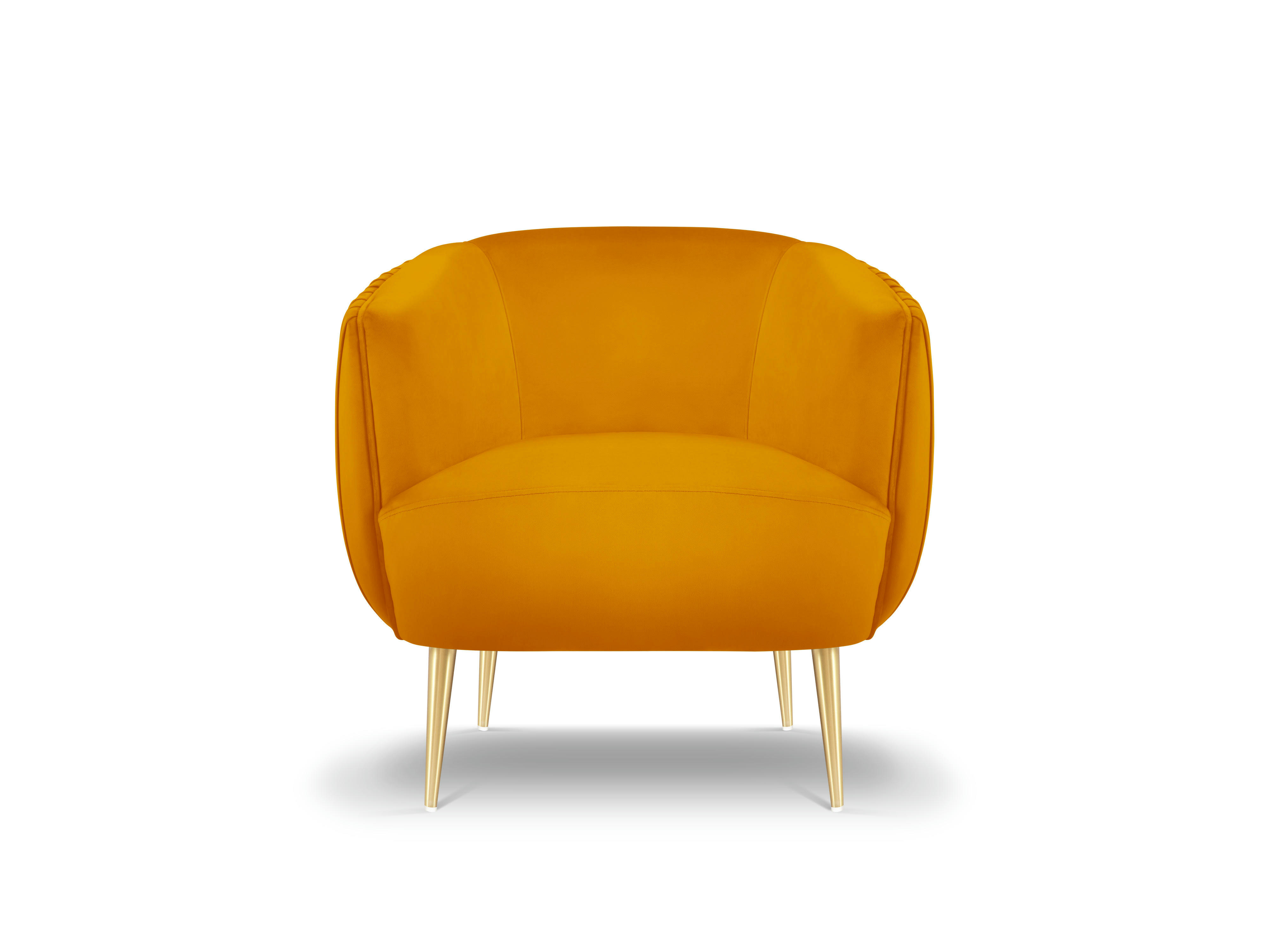 MOSS - Fauteuil en velours orange