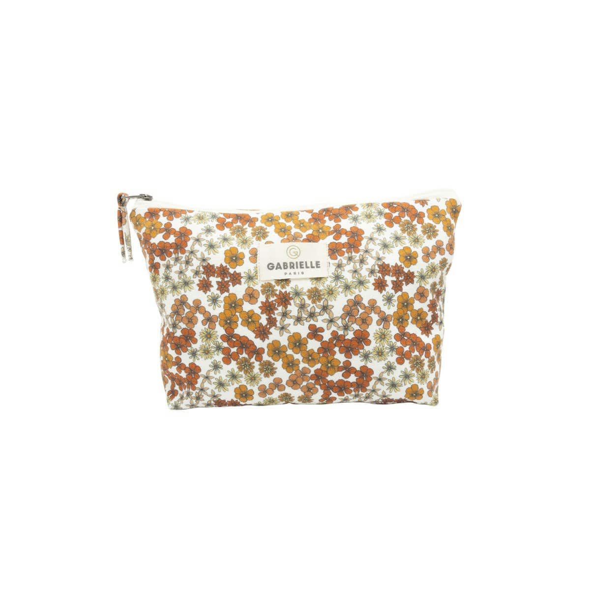 ESCALE - Trousse en coton imprimé flower rose