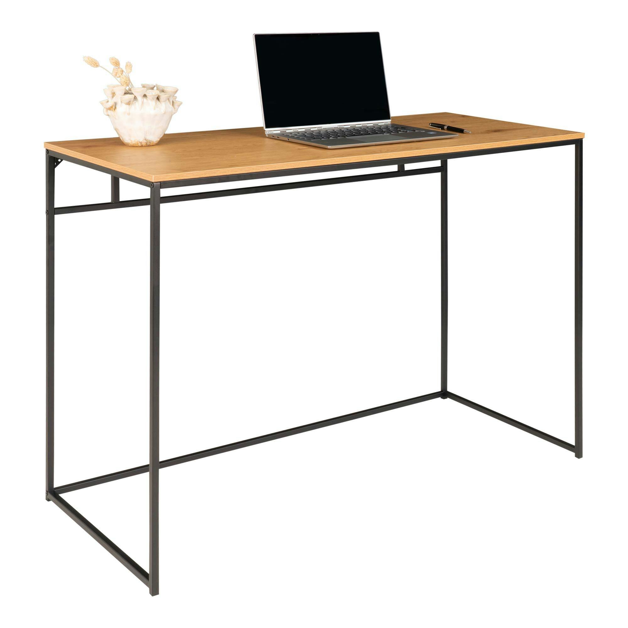 Bureau console design minimaliste effet bois clair TALLINN
