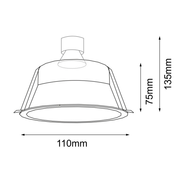 Oprawa wpuszczana oczko okrągła czarna 11cm KAMI 1xGU10x10W IP20 Shilo