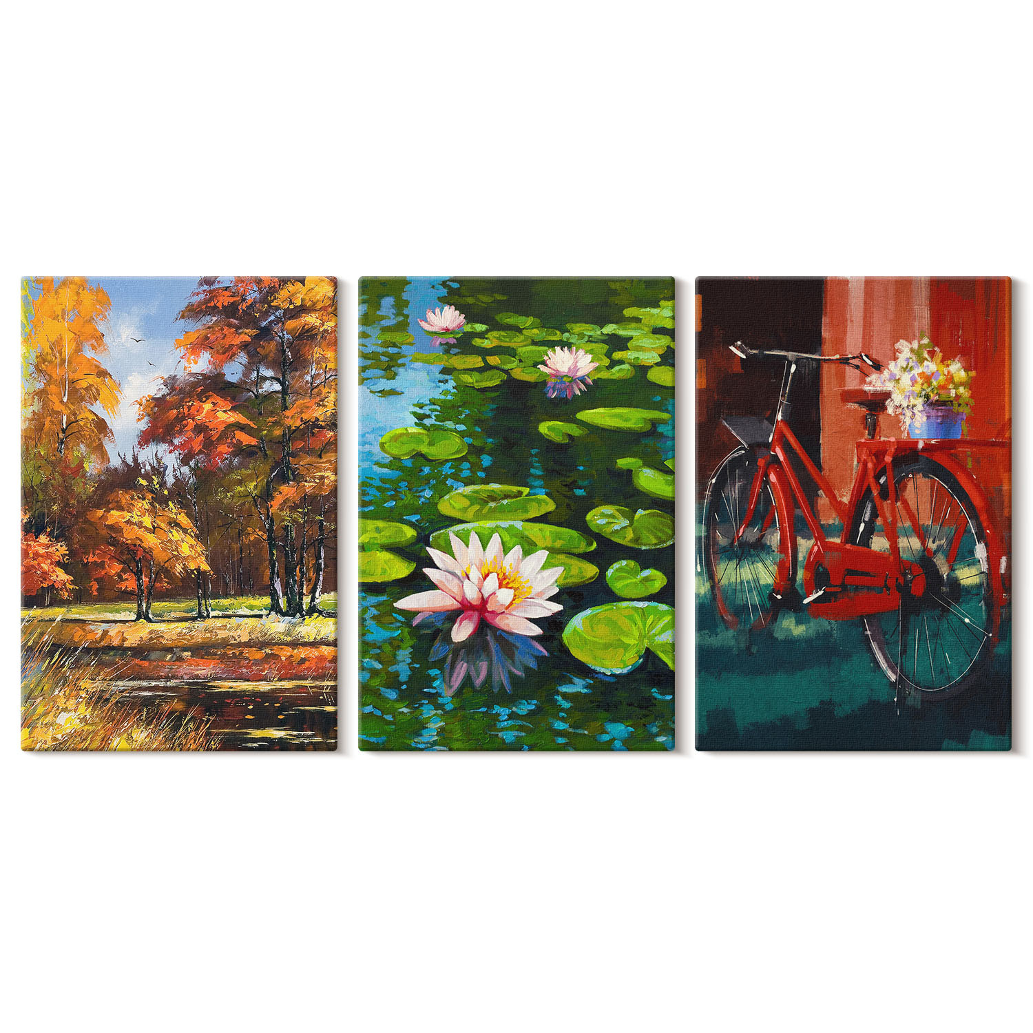 Obraz canvas 3 częściowy Jesienne barwy | 3x40x60 | Wallfluent