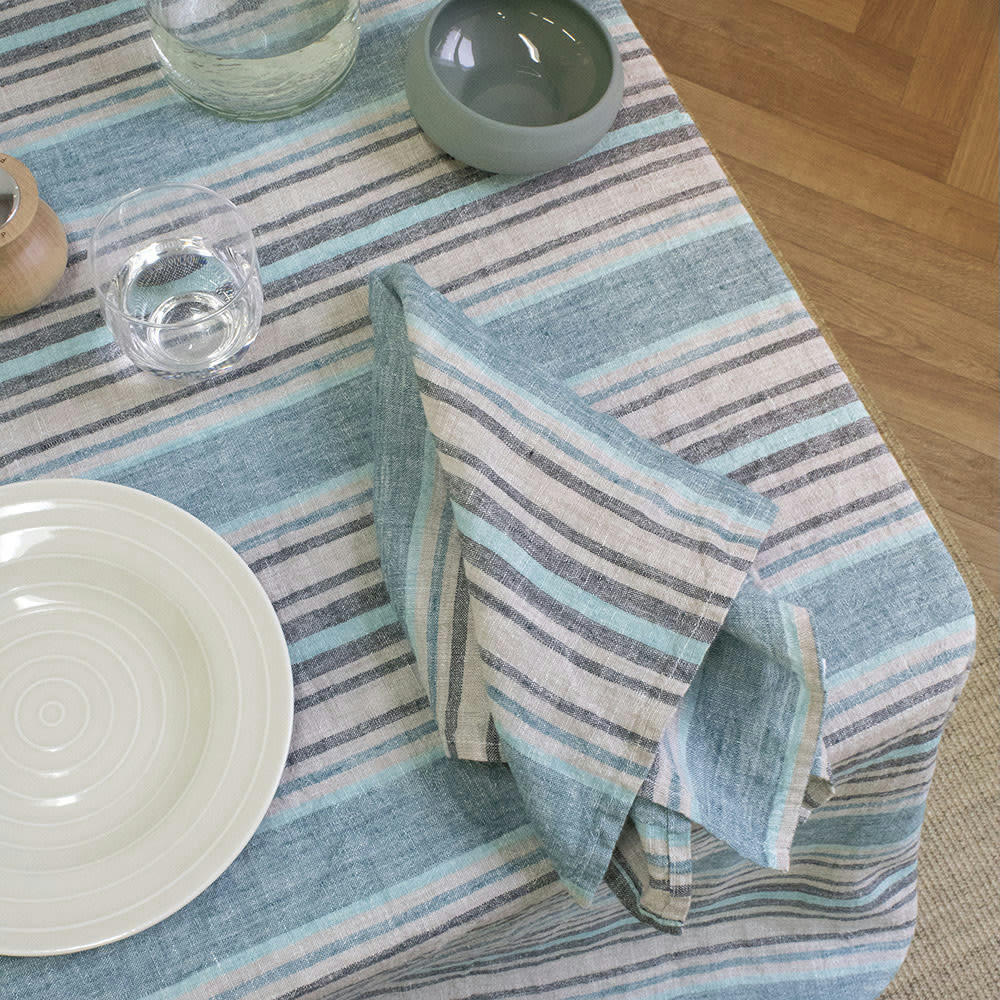 SOMBRILLA PETROLE - Nappe carrée  pur lin gris 155x155 cm