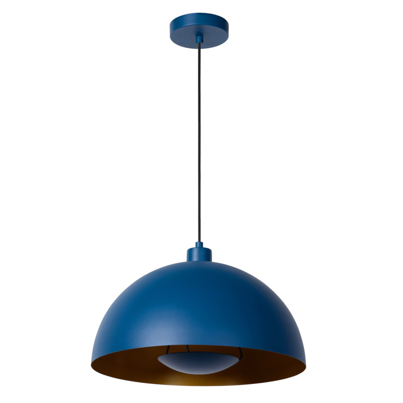 Suspension Siemon bleu pétrole Ø 40 cm E27 40 W LUCIDE