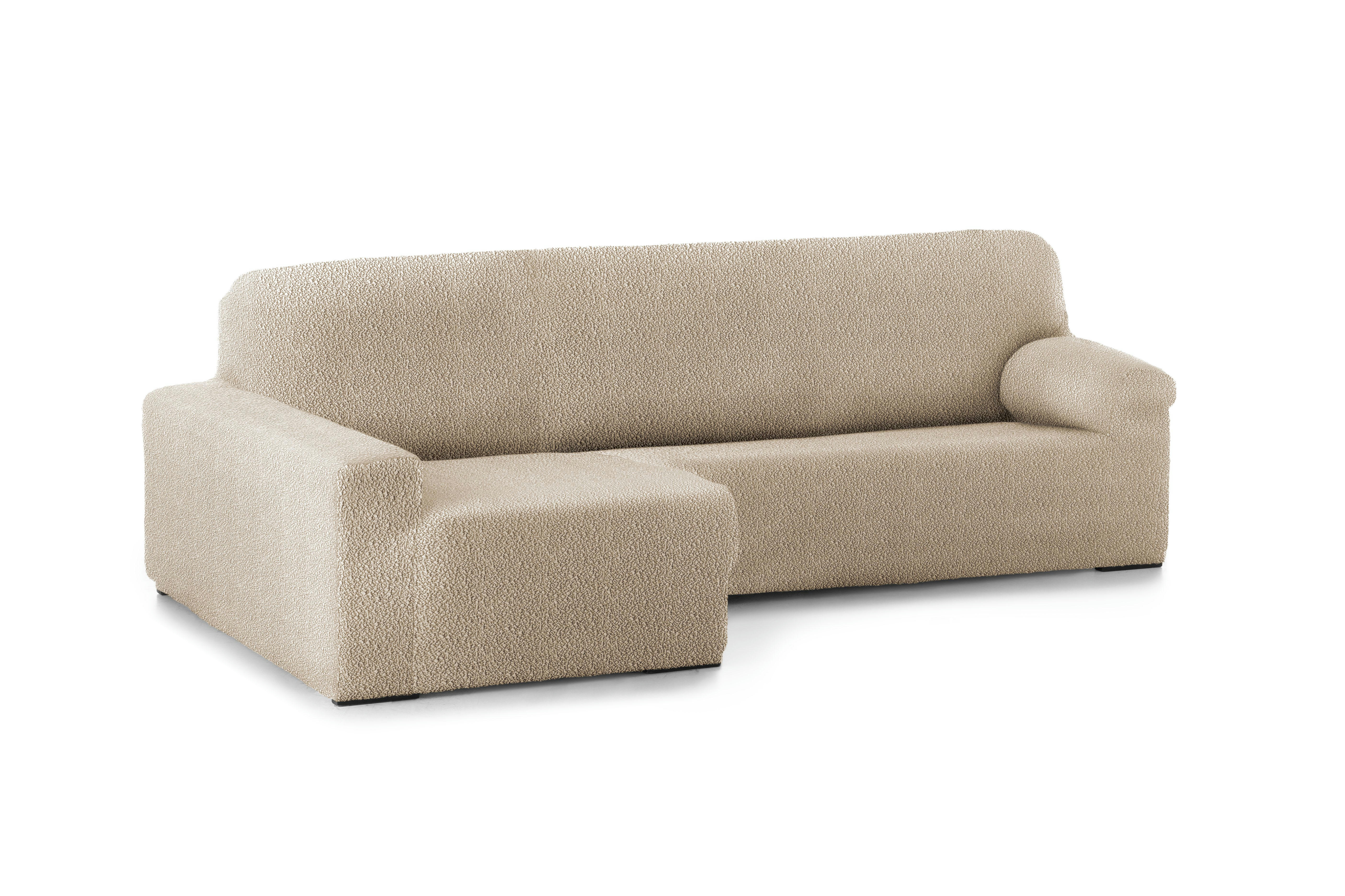 EYSA - Housse de canapé en L gauche extensible beige 250 - 360 cm