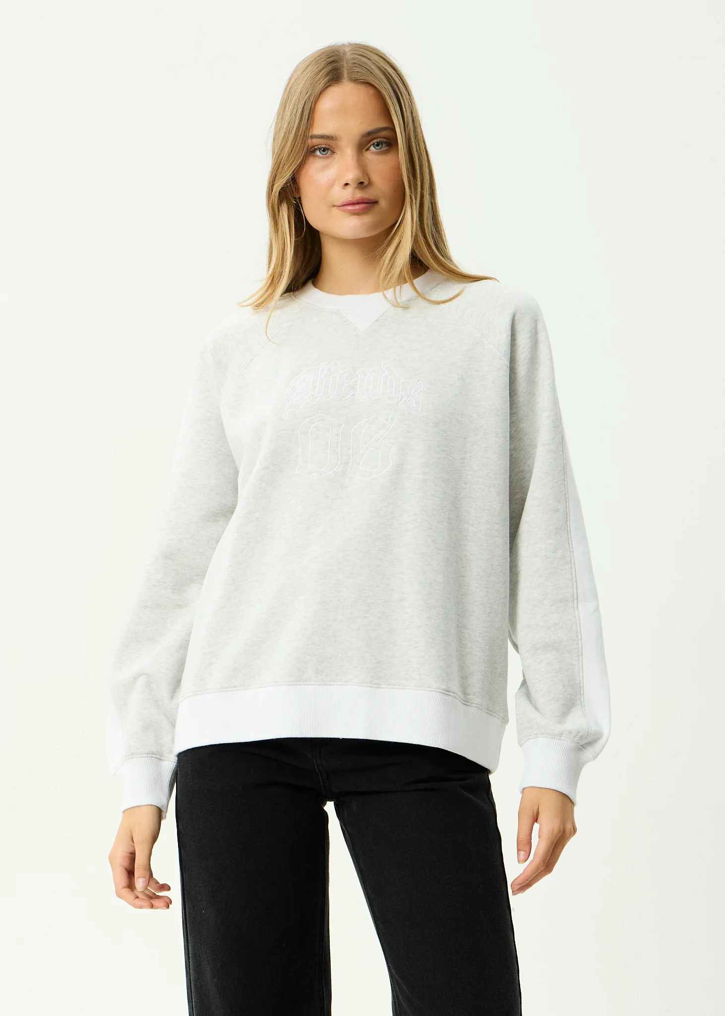 AFENDS Womens Dexter - Crew Neck - Grey Marle