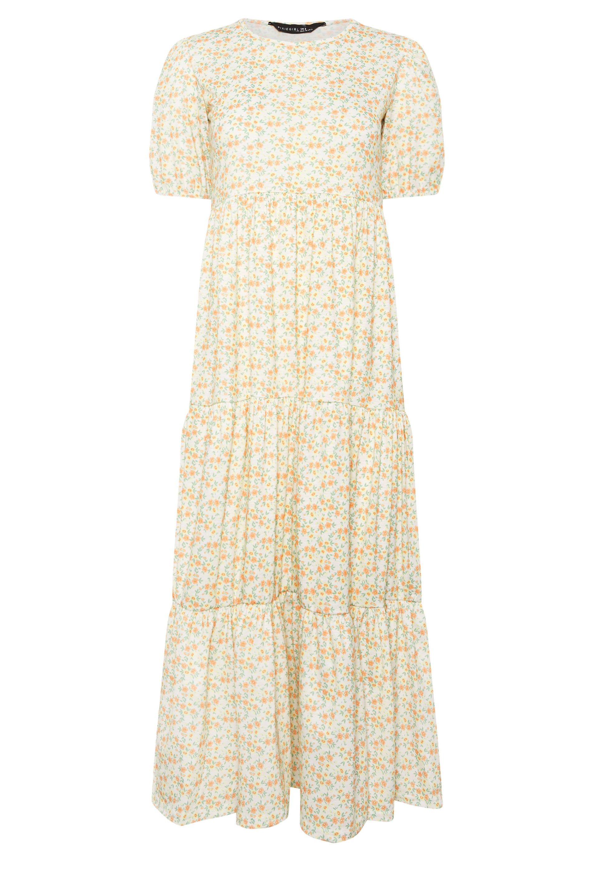 PixieGirl Petite Ditsy Floral Tiered Maxi Dress