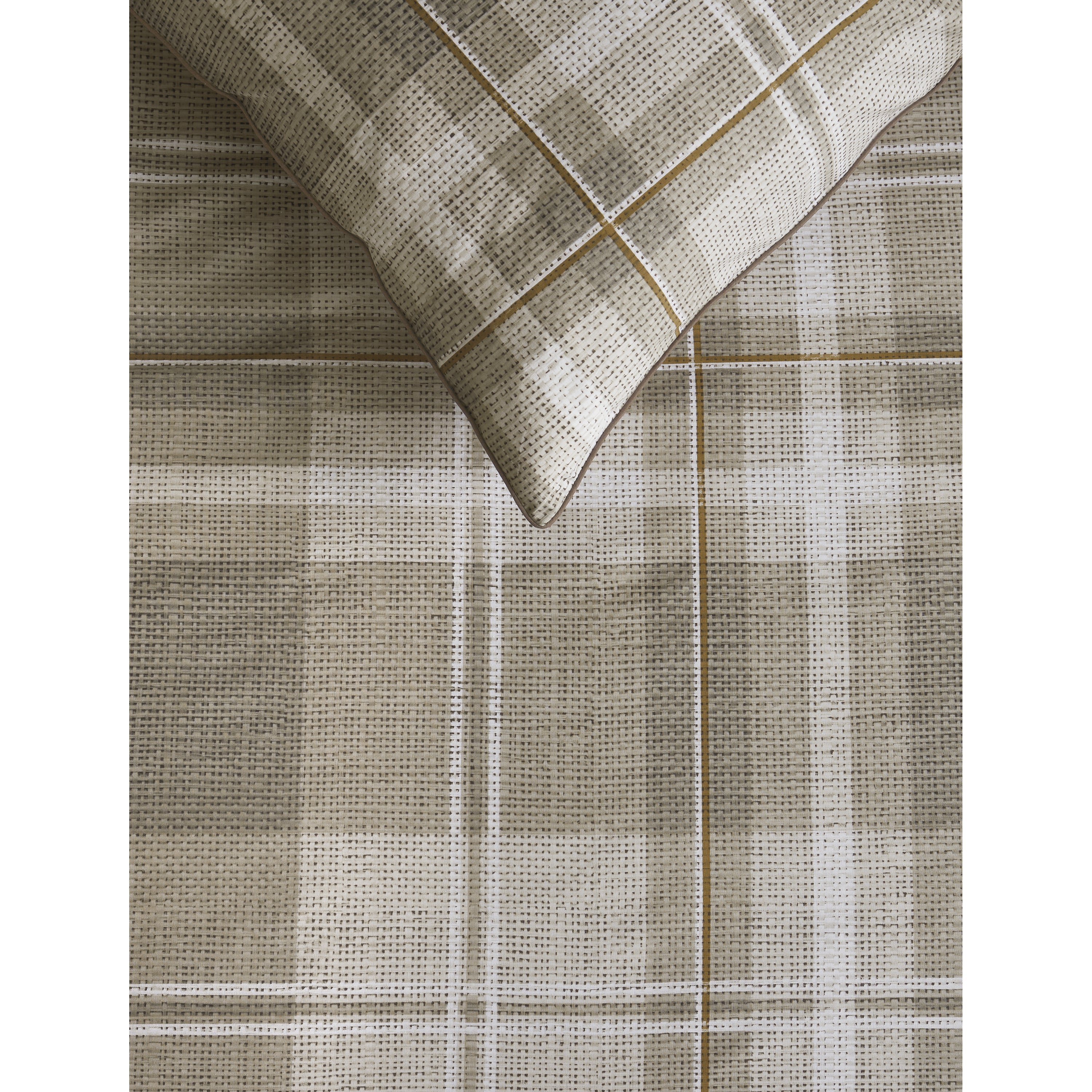 Rivièra Maison Tartan Check Dekbedovertrek 200 x 200/220 cm - Zand