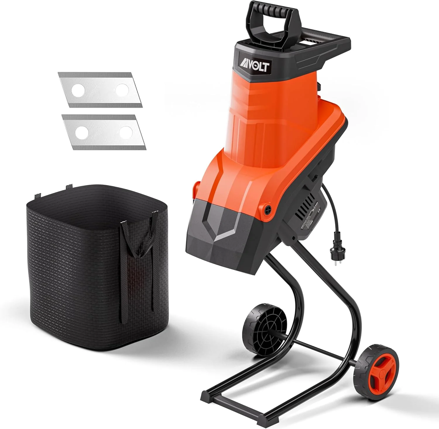 1800W Electric Wood Chipper Shredder, 45mm Cutting Capacity, Collection Bag, Ideal for Compost  Yard Care(SDEG17)