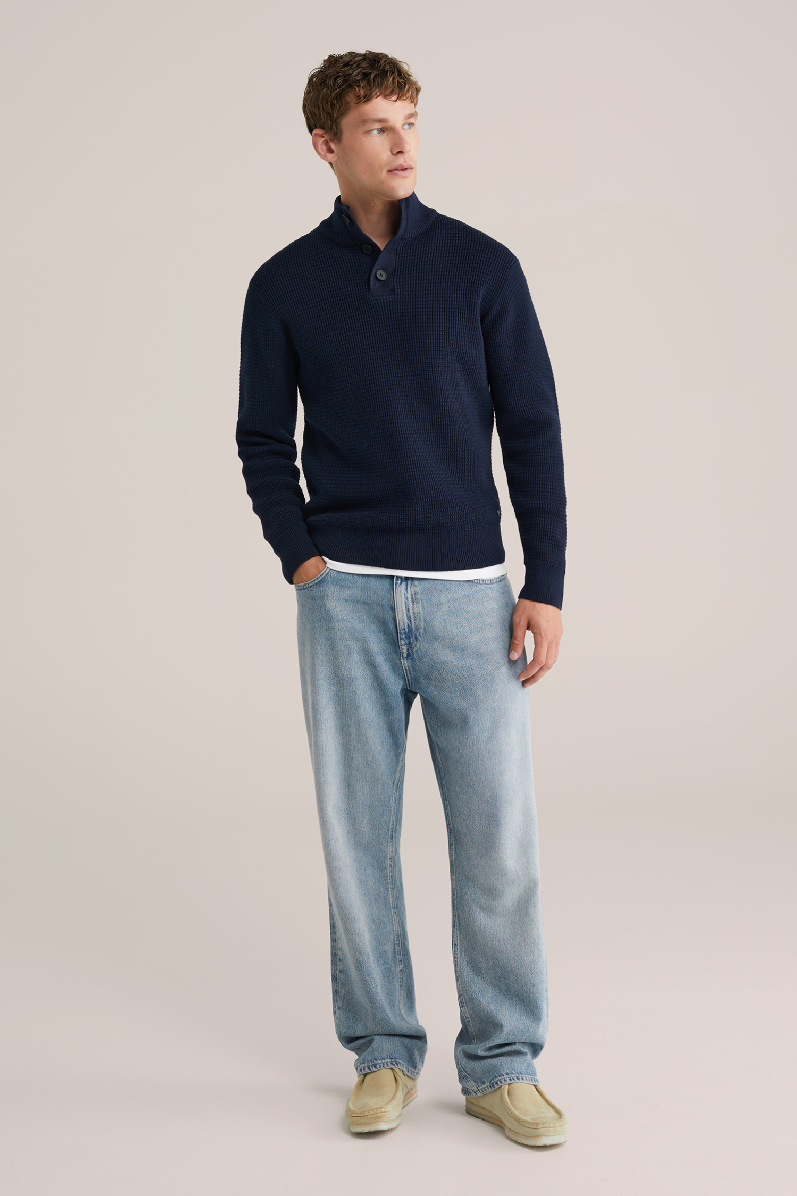 Heren Regular fit trui met structuur