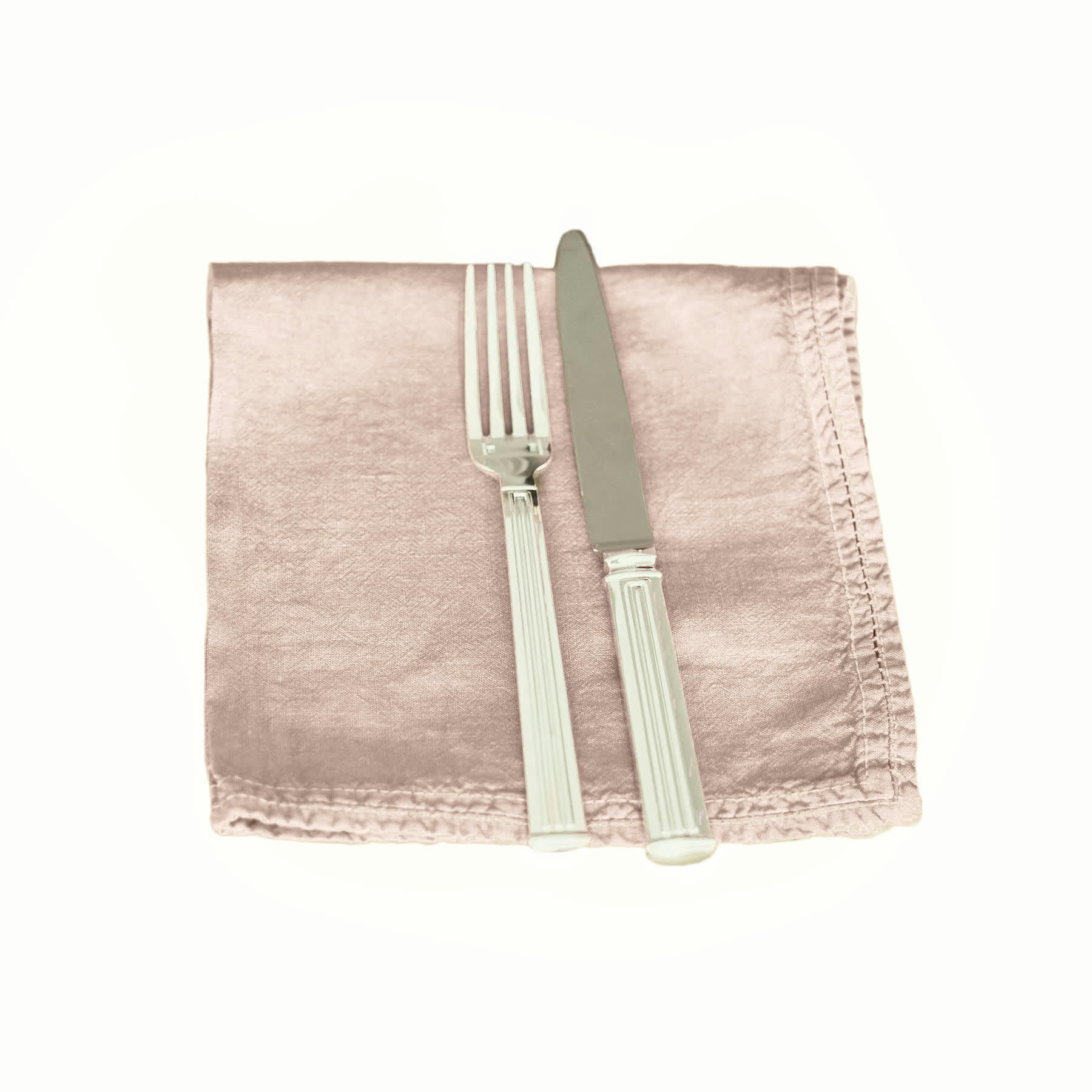 BASES DE LA LITERIE - Serviette de table  lin pur lavé Rose Pâle
