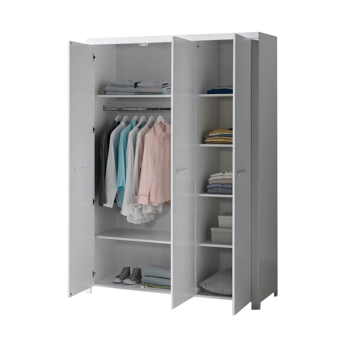 ERIK - Armoire 3 portes blanc