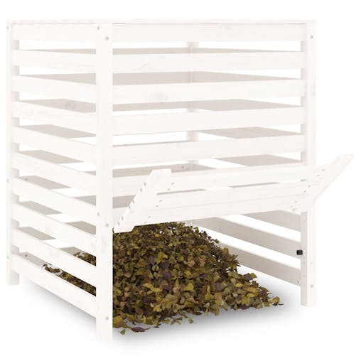 NNEVL Composter White 82.5x82.5x99.5 cm Solid Wood Pine