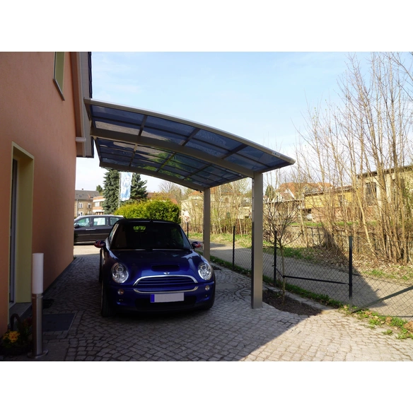 Einzelcarport »Portoforte«, Typ 80, Außenmaß BxT: 270,4 x 495,4 cm, edelstahlfarben