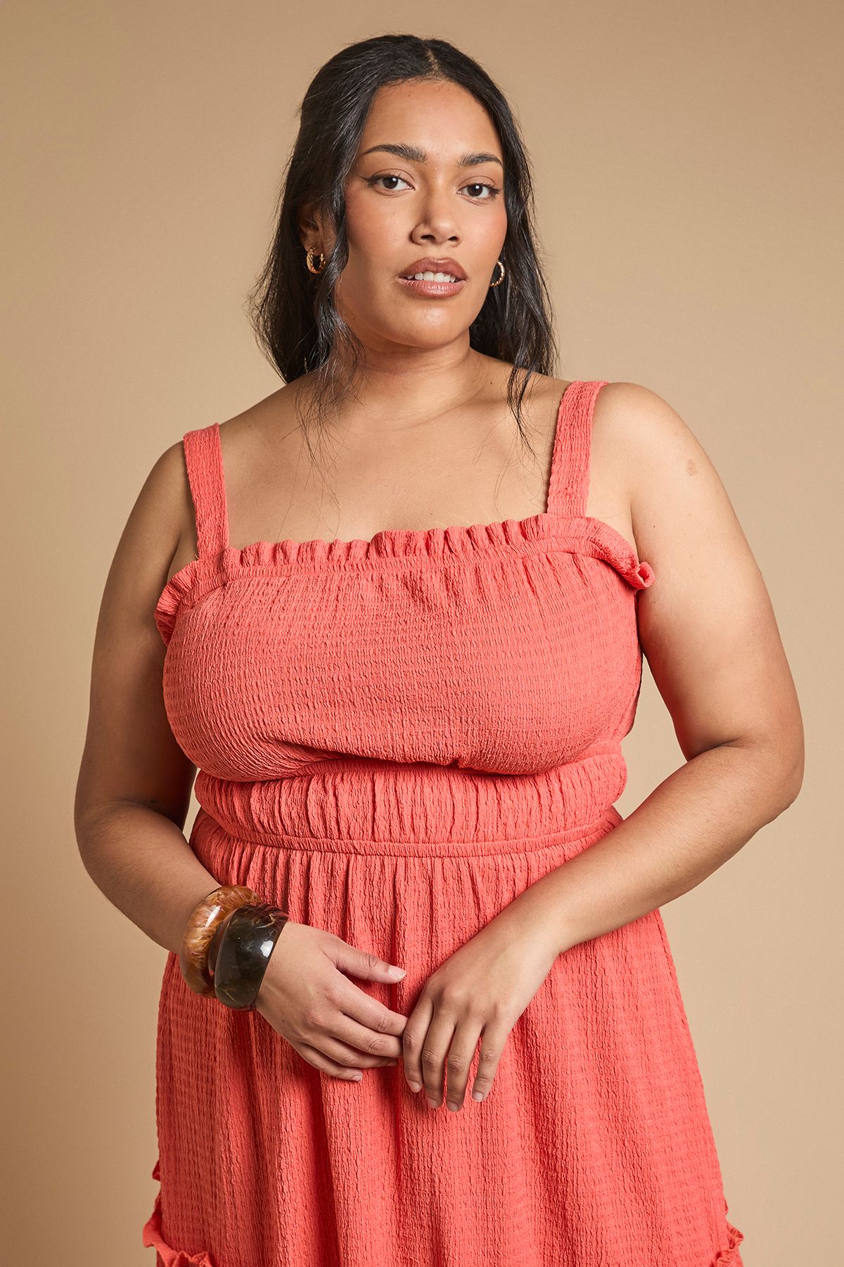 Dorothy Perkins Curve Crinkle Jersey Elasticated Waist Strappy Maxi Dress