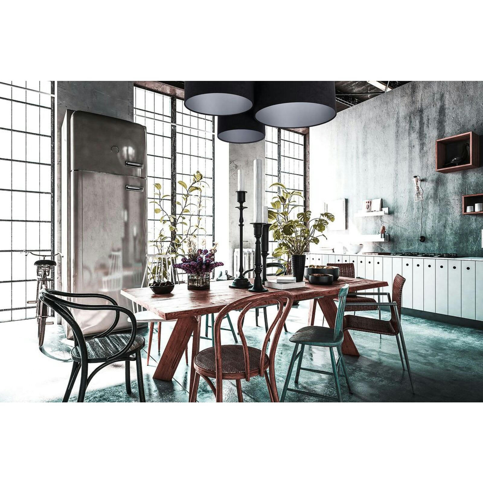 TRIO - Plafonnier Tissu Noir