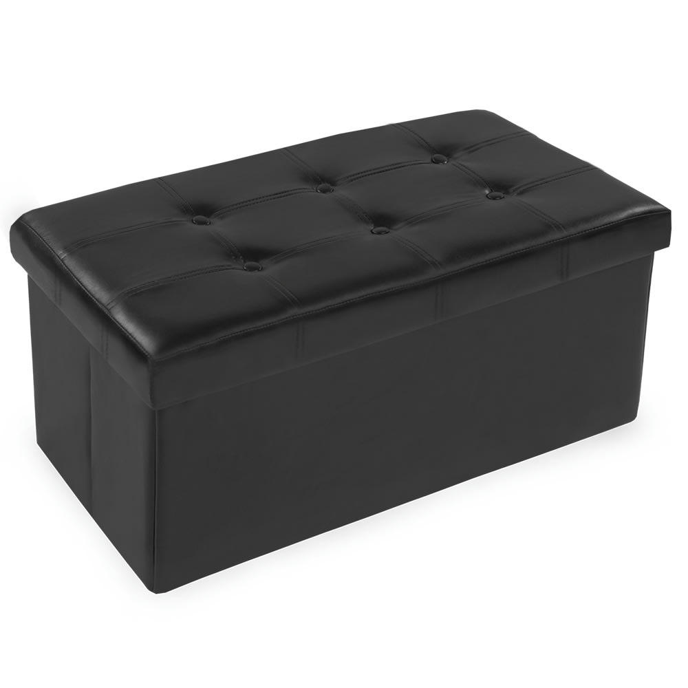 - Banc Tabouret Coffre de rangement Pliable noir