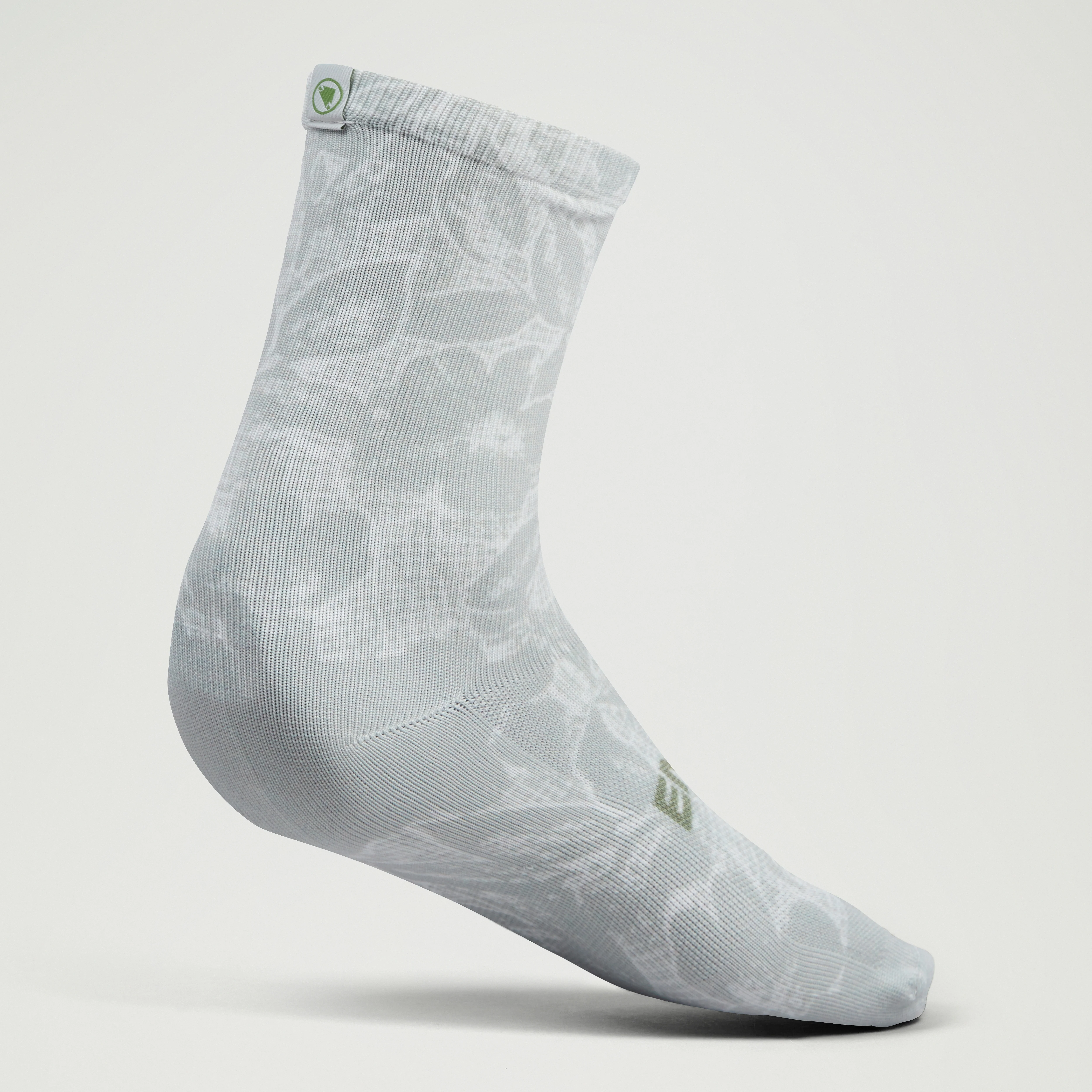 Ltd Grid Floral Print Socks - Mains Grey