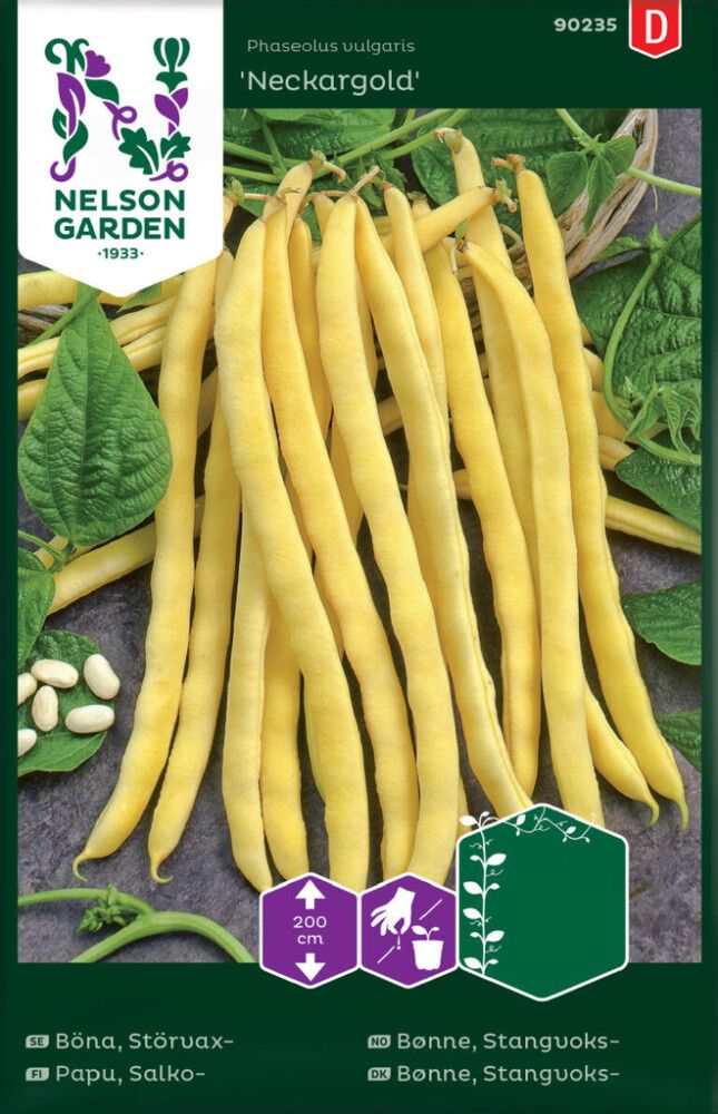 GRØNNSAKSFRØ NELSON GARDEN STANGVOKSBØNNE NECKARGOLD