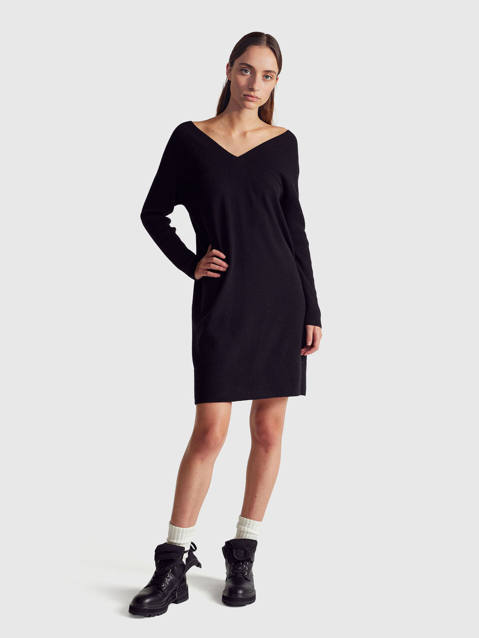 Midi dress in wool blend