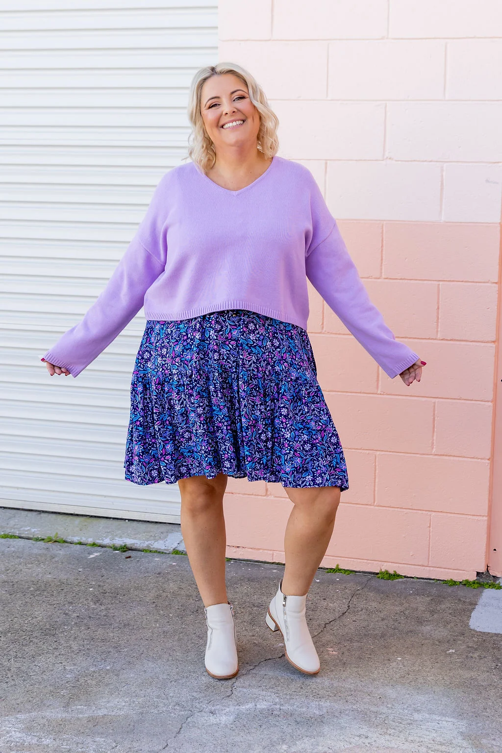 Blakely Crop Knit in Lilac