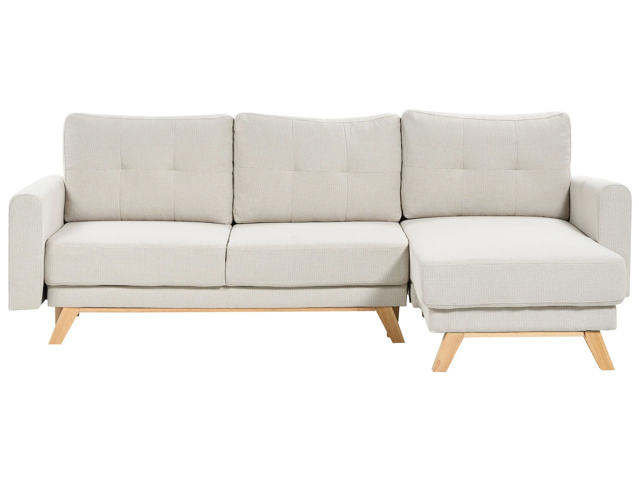 Sofa narożna lewostronna rozkładana beżowa