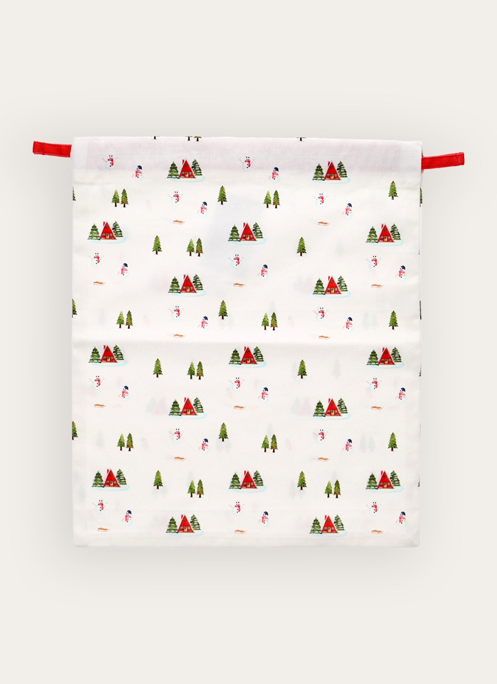 SAC à LINGE AVEC SCÈNE AU SKI BLANC