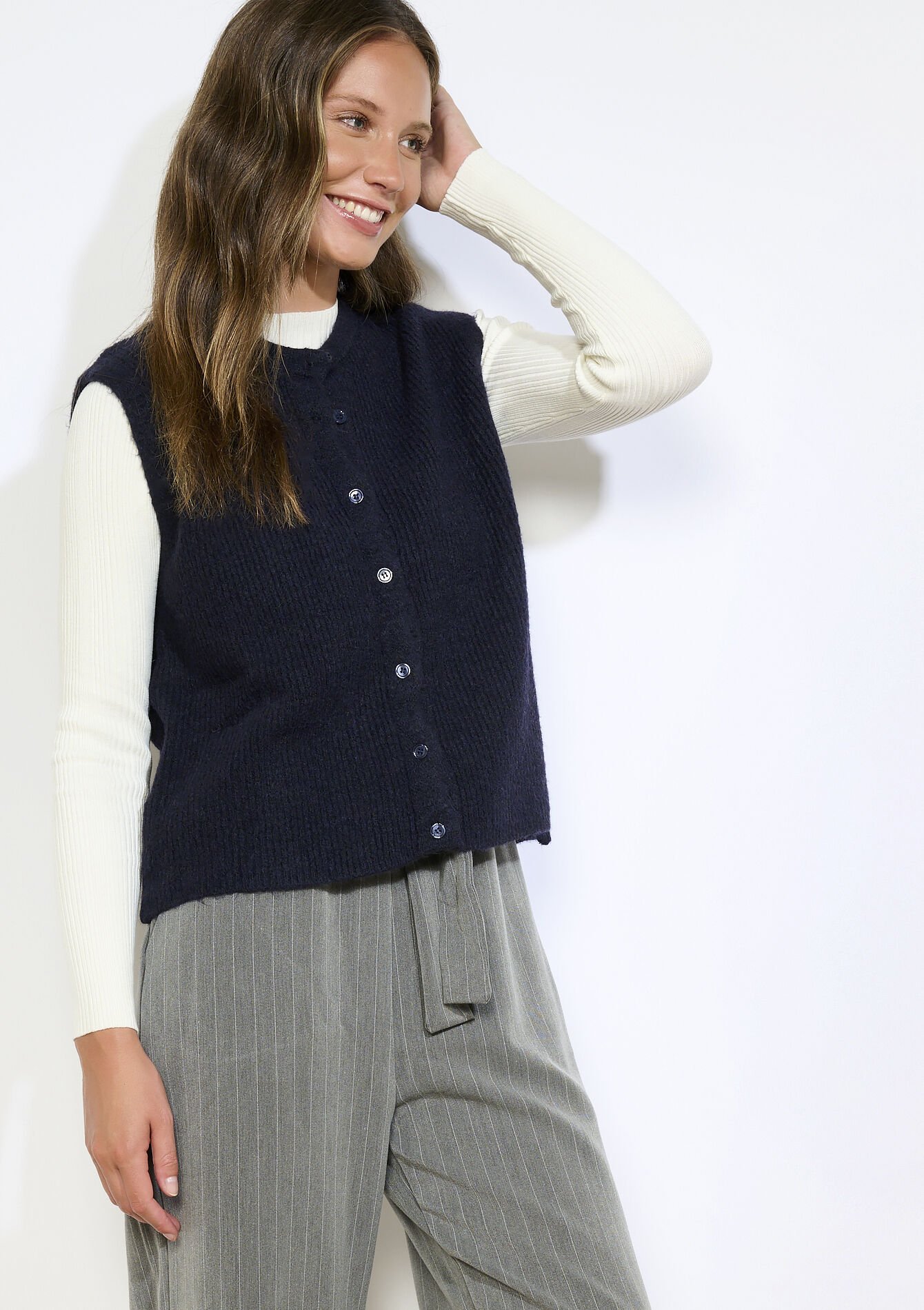 Zachte mouwloze gilet