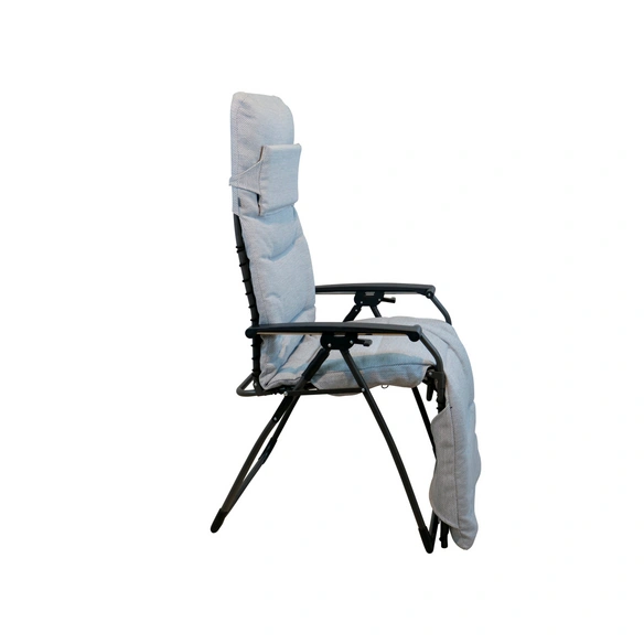 Relaxliege »Garda«, Stahl, BxHxT: 70 x 130 x 80 cm, Bezug: hellgrau
