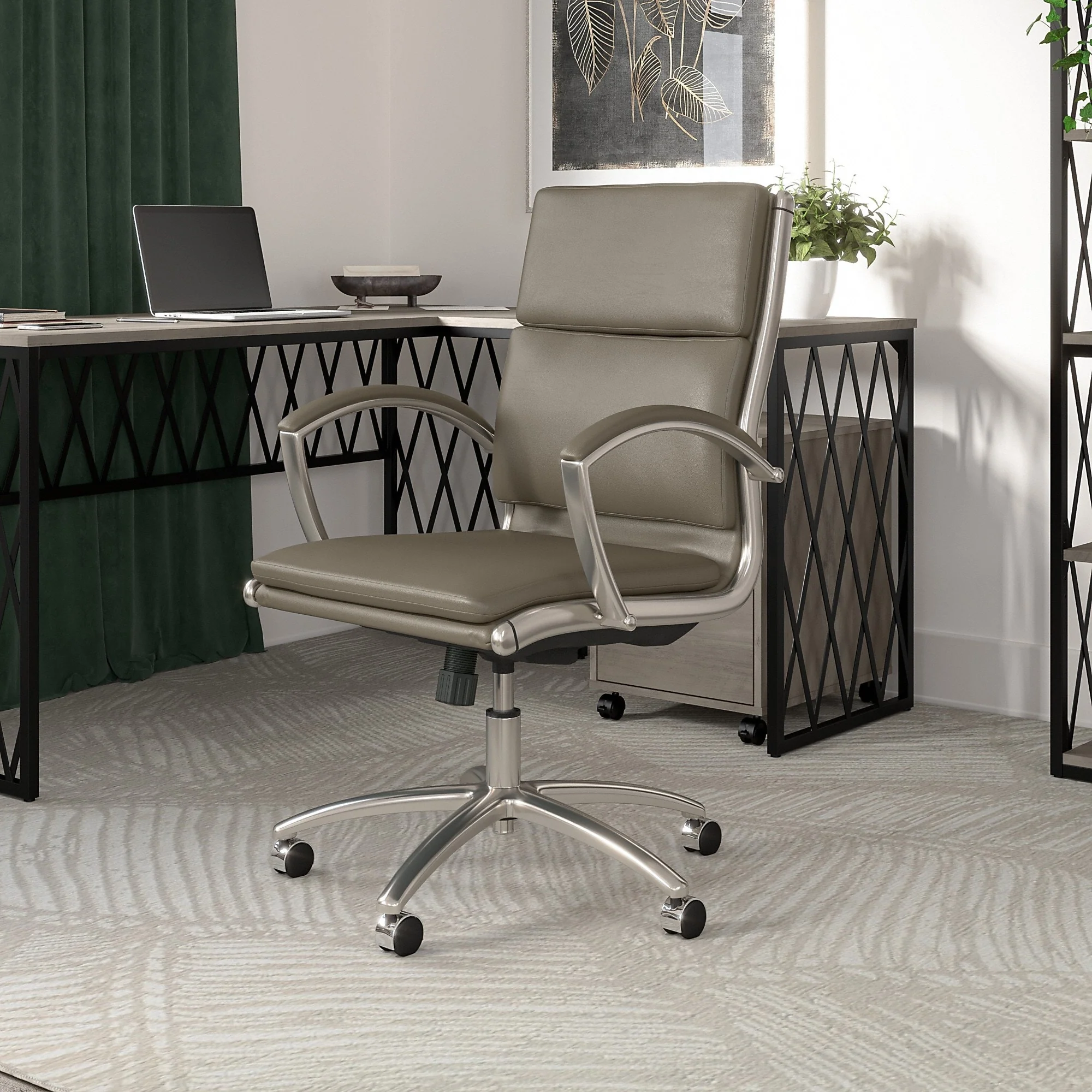 City Park Mid Back Leather Office Chair